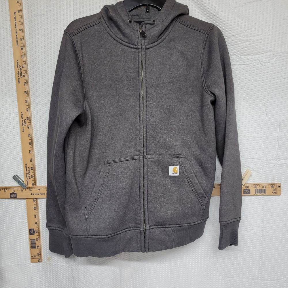 Carhartt Relaxed Fit Full Zip Hoodie Gray Heather Sweatshirt Small 4-6